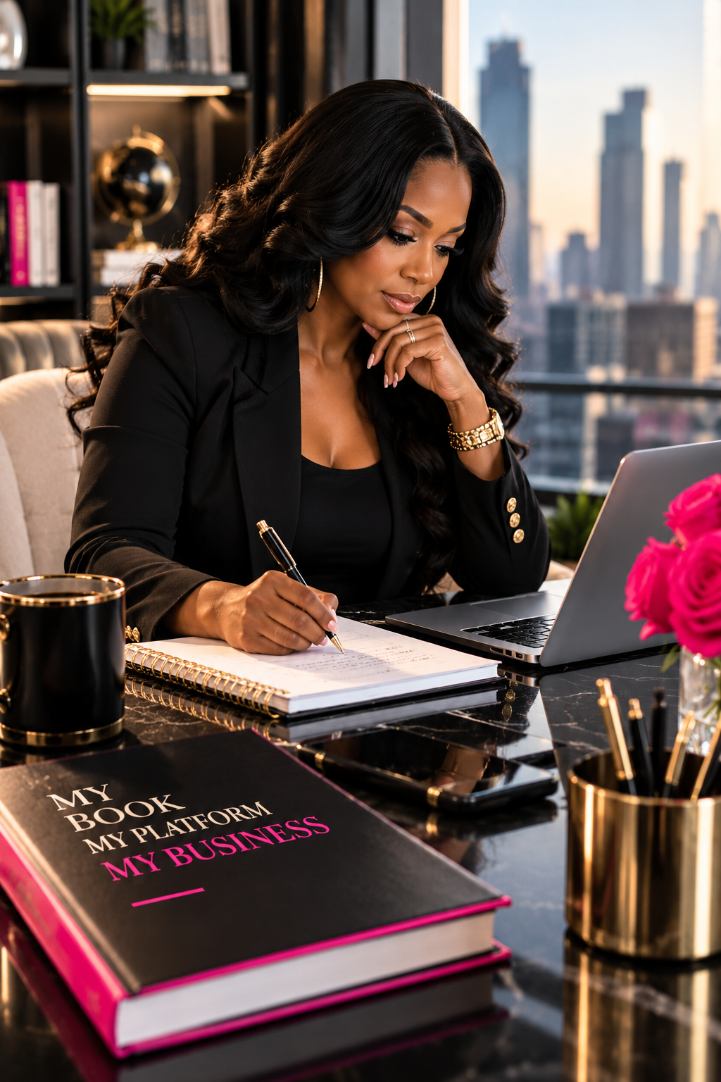 Black woman developing a business strategy around her knowledge and intellectual property